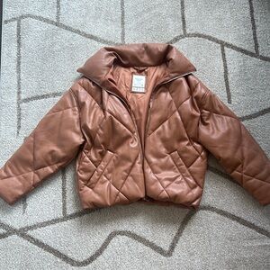 Abercrombie & Fitch Vegan Leather Puffer Jacket